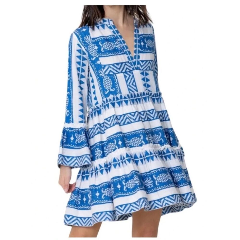 En Creme Embroidered Mini Dress